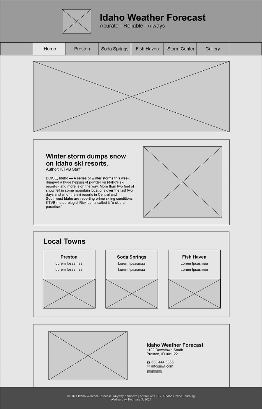 wireframe for desktop
